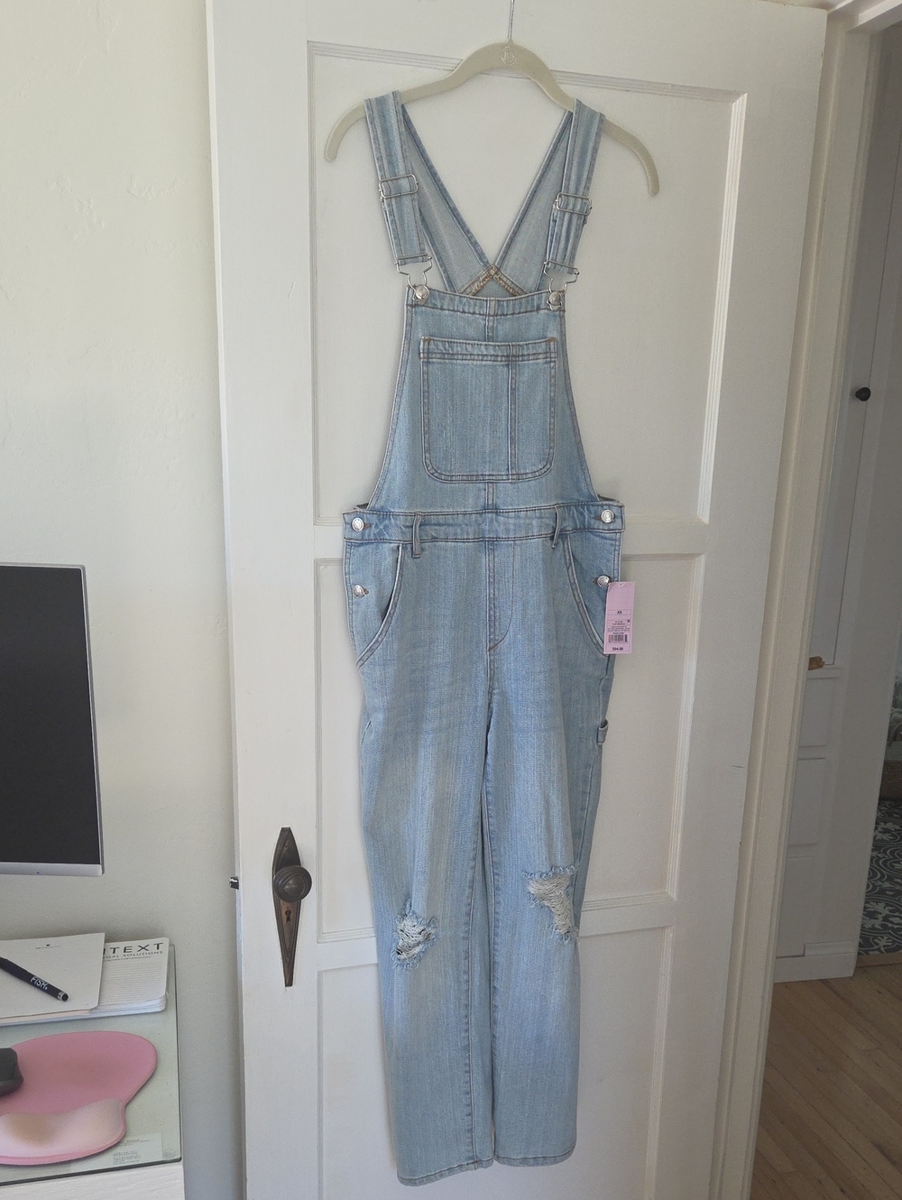wild fable Light Blue Distressed Denim Overalls